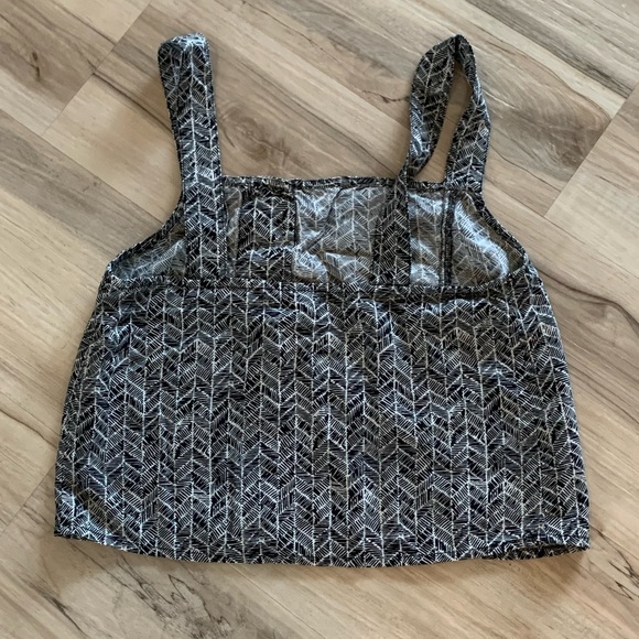 BP Black & White Printed Crop Tank Top - Size XXS - Picture 2 of 5